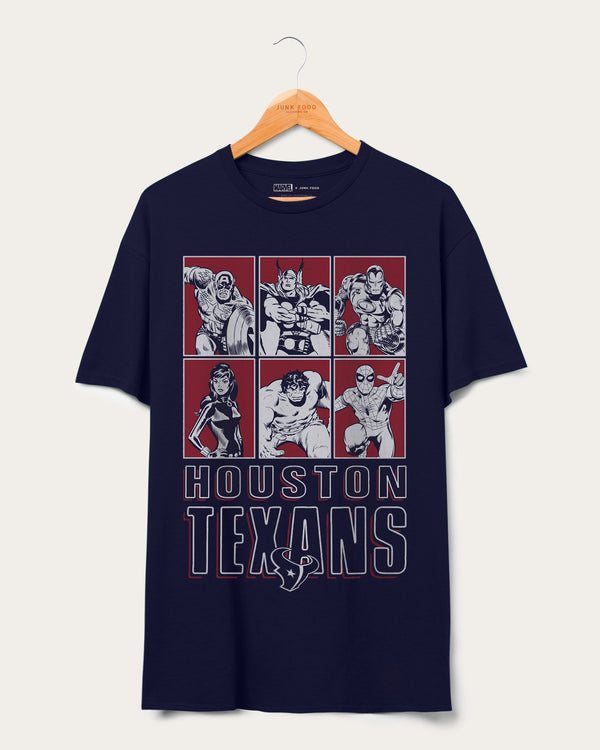 junk food clothing Texans Marvel The Avengers Line Up Tee Navy