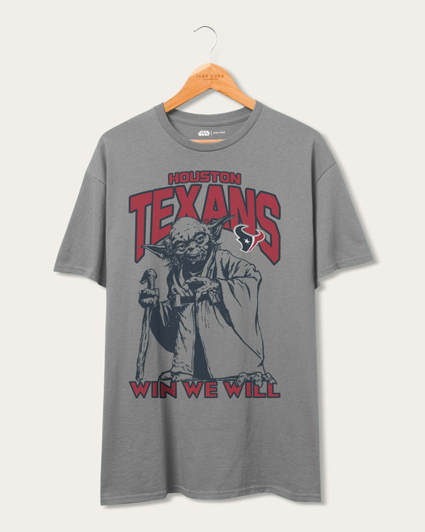 Junk Food Clothing Texans Star Wars™ Yoda™ Win We Will Fan Tee Graphite