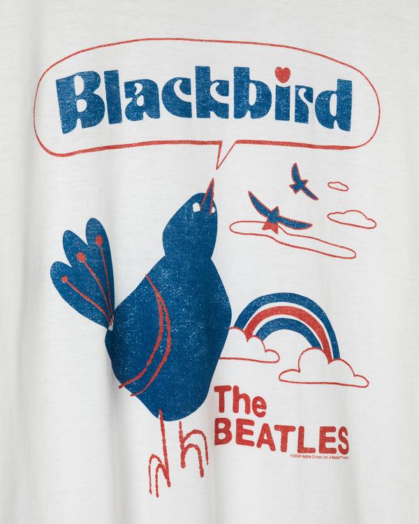 Junk Food Clothing The Beatles Blackbird Flea Market Tee White Burnout