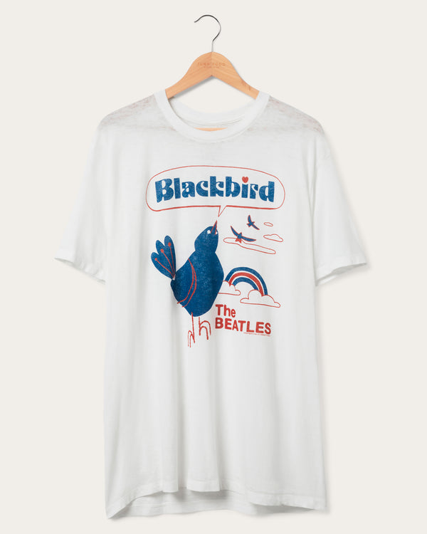 junk food clothing The Beatles Blackbird Flea Market Tee White Burnout