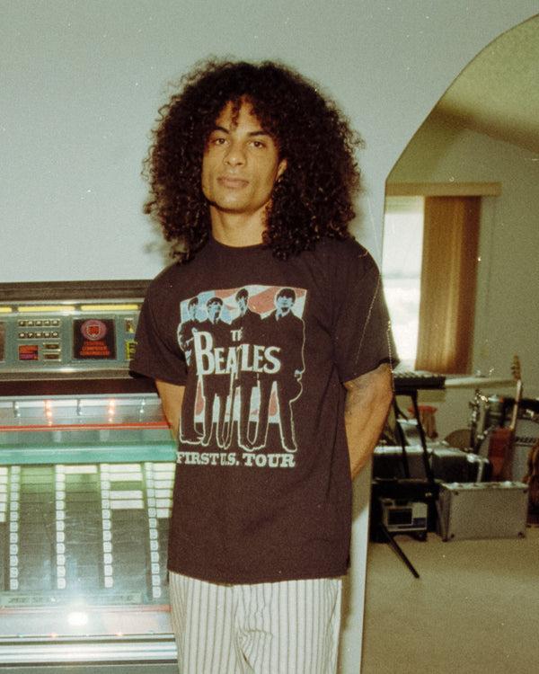 Junk Food Clothing The Beatles First U.S. Tour Flea Market Tee Black