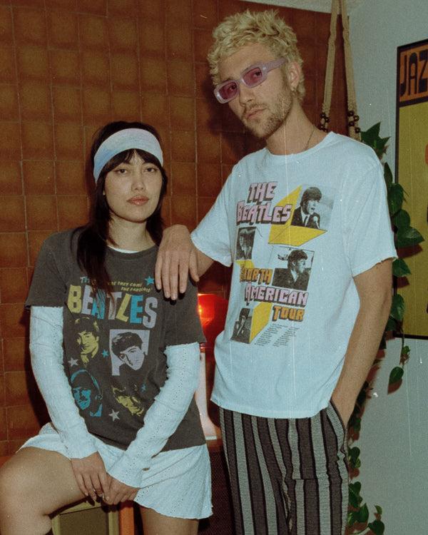 Junk Food Clothing The Beatles North American Tour 3D Boxes Vintage Tee Vintage White