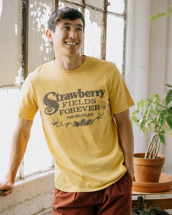 Junk Food Clothing The Beatles Strawberry Fields Forever Vintage Tee Yolk Yellow