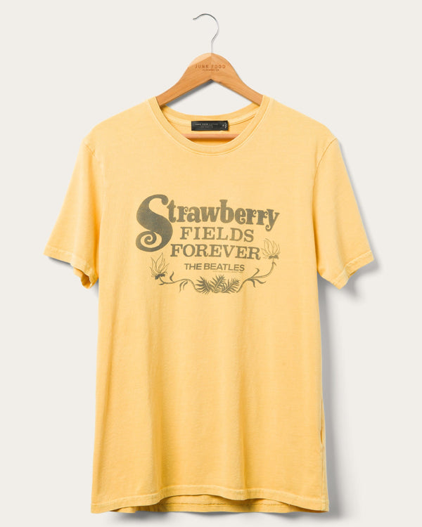junk food clothing The Beatles Strawberry Fields Forever Vintage Tee Yolk Yellow