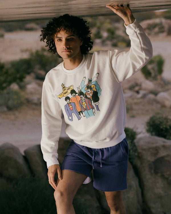 Junk Food Clothing The Beatles Yellow Submarine Cartoon Flea Market Fleece White