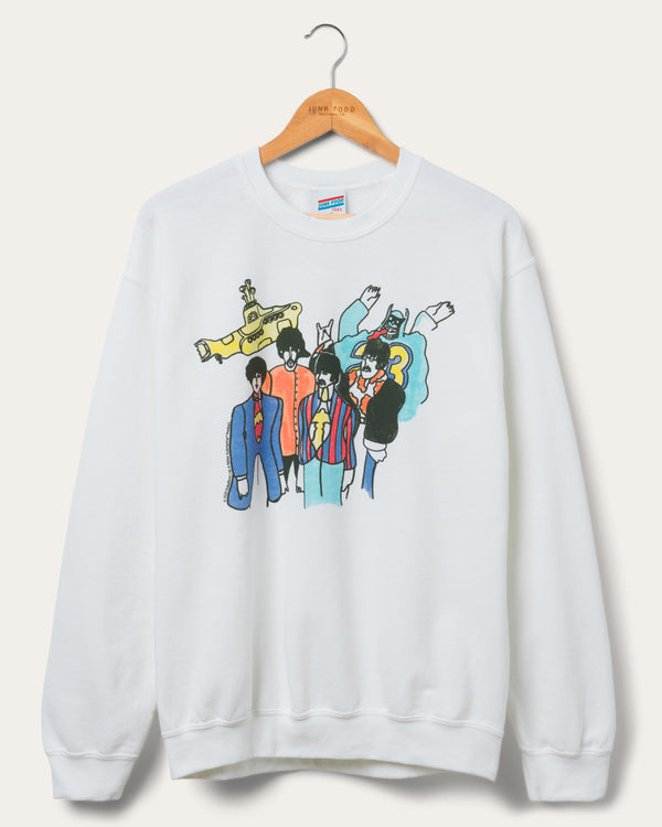 junk food clothing The Beatles Yellow Submarine Cartoon Flea Market Fleece White