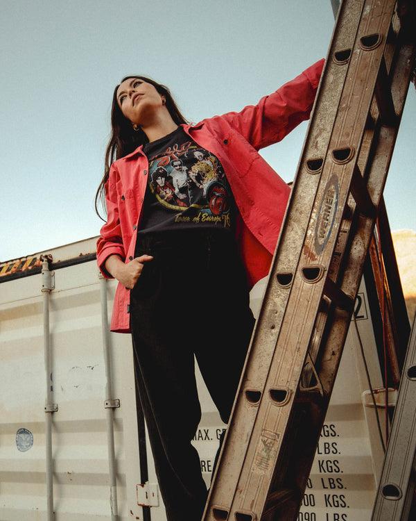 Junk Food Clothing The Rolling Stones Europe '76 Vintage Tee Vintage Black