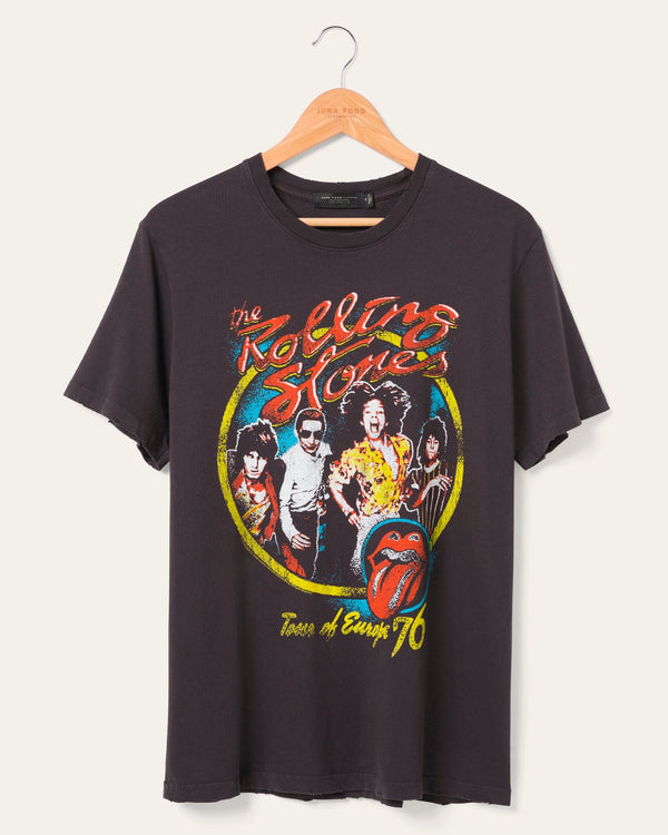 junk food clothing The Rolling Stones Europe '76 Vintage Tee Vintage Black