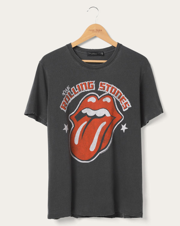 junk food clothing The Rolling Stones Hot Lip Stars Vintage Tee Vintage Black