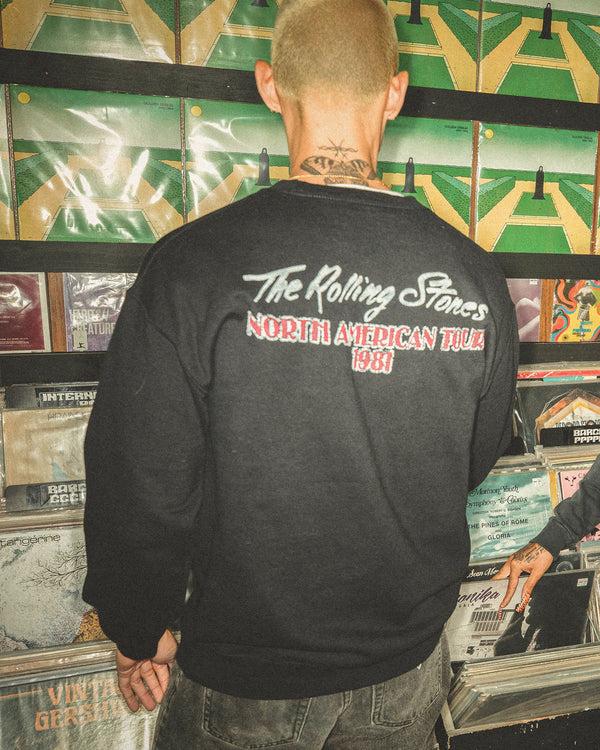 Junk Food Clothing The Rolling Stones North America 1981 Flea Market Fleece Black