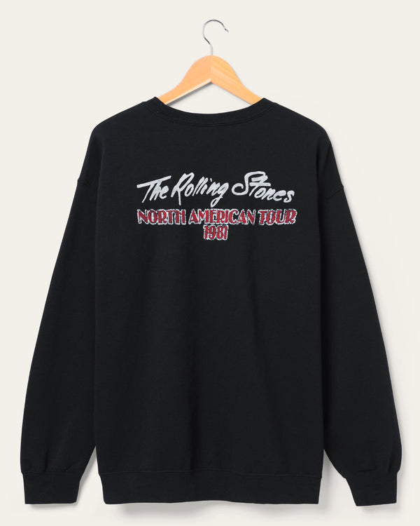 Junk Food Clothing The Rolling Stones North America 1981 Flea Market Fleece Black