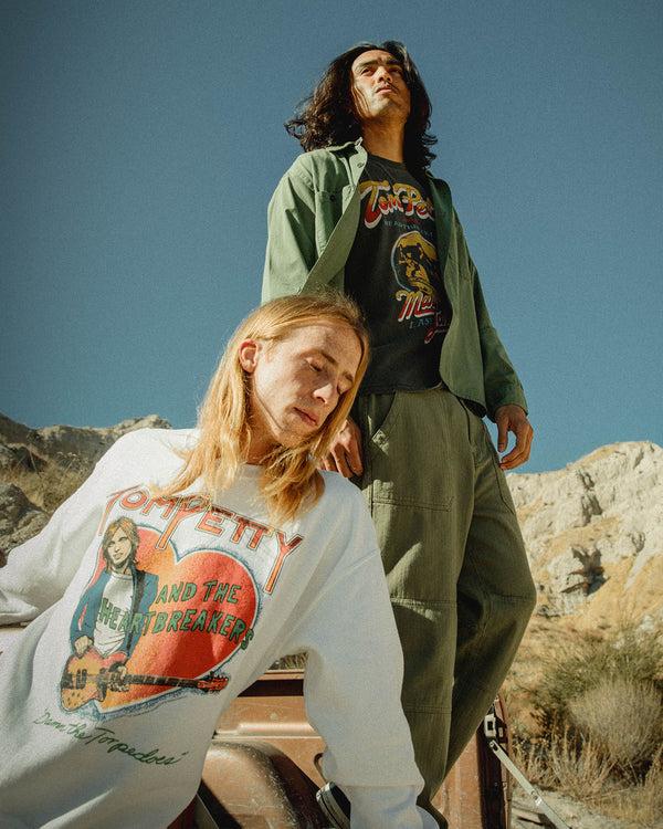 Junk Food Clothing Tom Petty Damn The Torpedoes Flea Market Fleece White