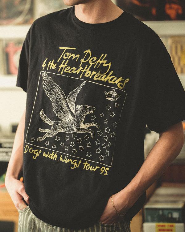 Junk Food Clothing Tom Petty Dogs With Wings Tour '95 Flea Market Tee Black