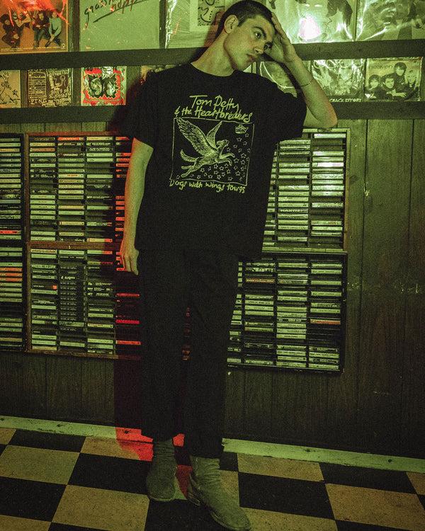 Junk Food Clothing Tom Petty Dogs With Wings Tour '95 Flea Market Tee Black