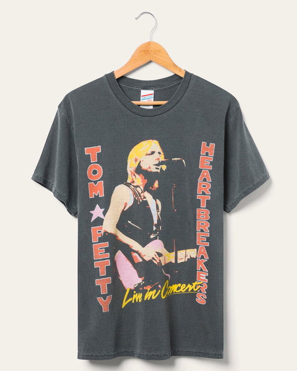 junk food clothing Tom Petty Live In Concert Flea Market Tee Vintage Black