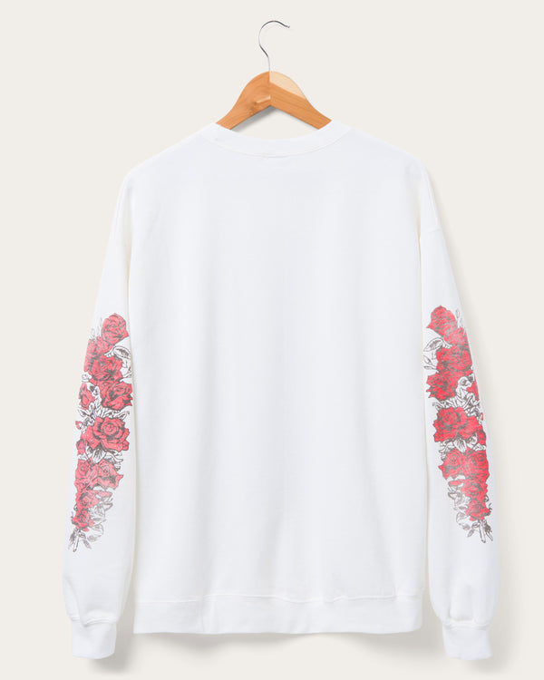 Junk Food Clothing Unisex Grateful Dead Roses Flea Market Fleece White