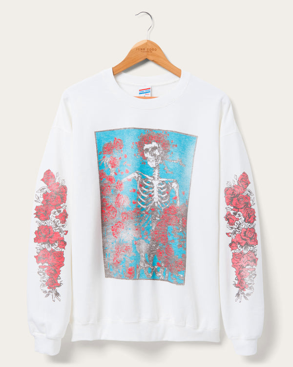 junk food clothing Unisex Grateful Dead Roses Flea Market Fleece White