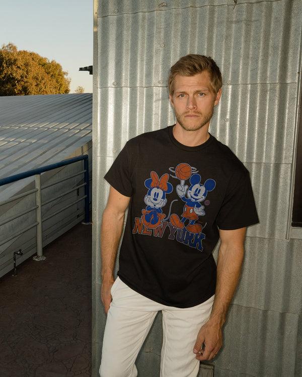 Junk Food Clothing Unisex Knicks Mickey Minnie City Edition Tee BLACK