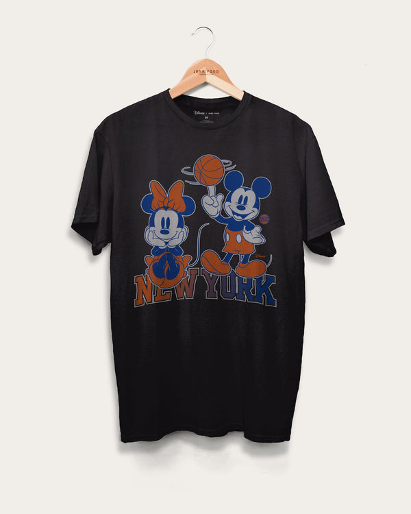 junk food clothing Unisex Knicks Mickey Minnie City Edition Tee BLACK