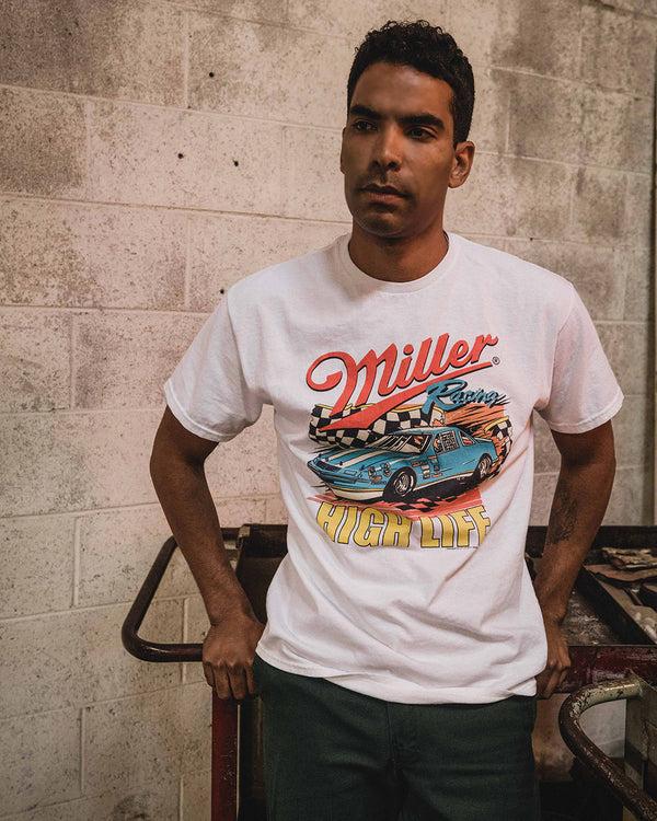 Junk Food Clothing Unisex Miller High Life Racing Flea Market Tee White