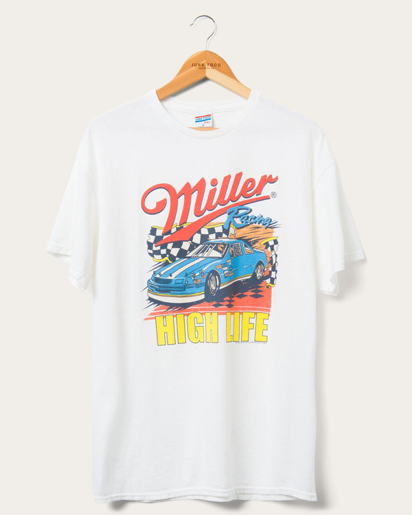 junk food clothing Unisex Miller High Life Racing Flea Market Tee White junk food clothing Unisex Miller High Life Racing Flea Market Tee White
