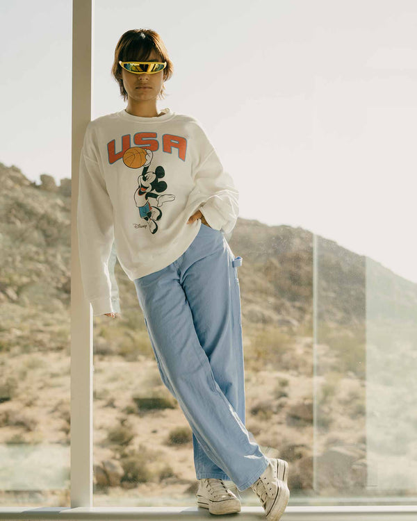 Junk Food Clothing USA Mickey Basketball Flea Market Fleece White