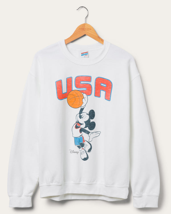 junk food clothing USA Mickey Basketball Flea Market Fleece White
