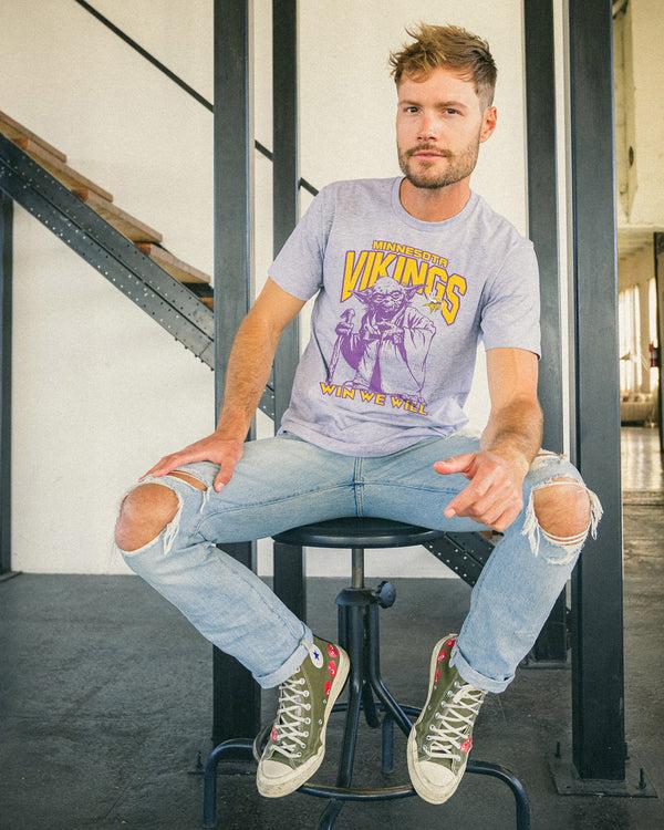 Junk Food Clothing Vikings Star Wars��� Yoda��� Win We Will Tee Graphite