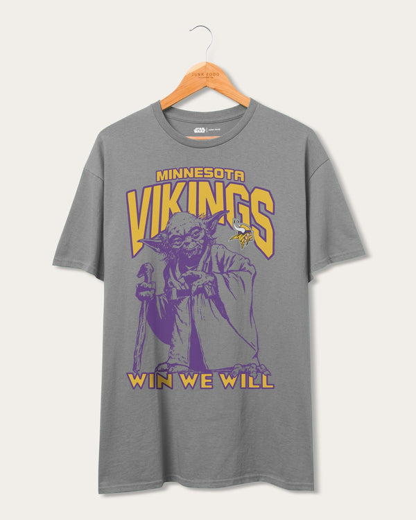 junk food clothing Vikings Star Wars��� Yoda��� Win We Will Tee Graphite
