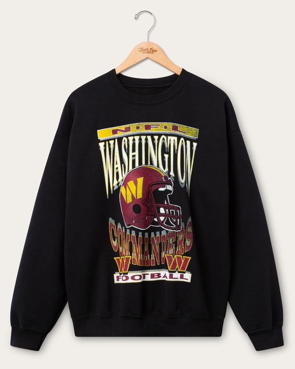 junk food clothing Washington Commanders Helmet Flea Market Crew Fleece Black