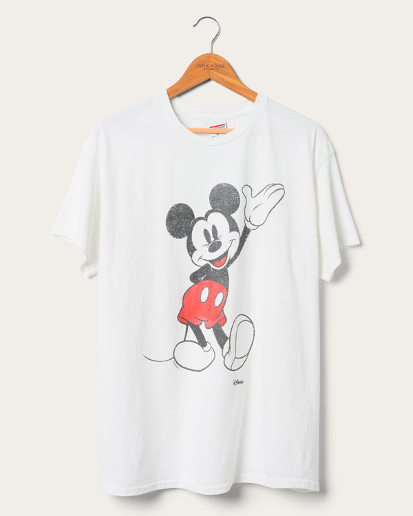 junk food clothing Waving Mickey Flea Market Tee White