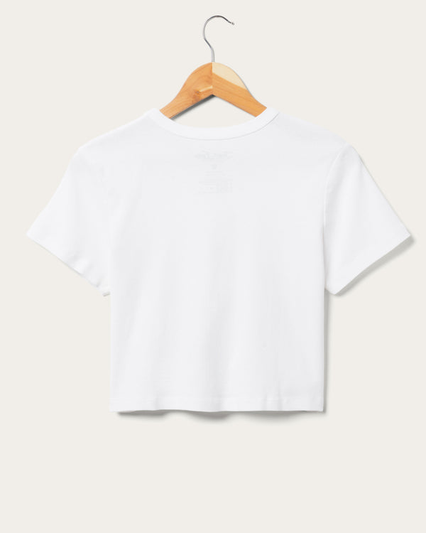 Junk Food Clothing Women's AC/DC 1983 On Tour Baby Tee White