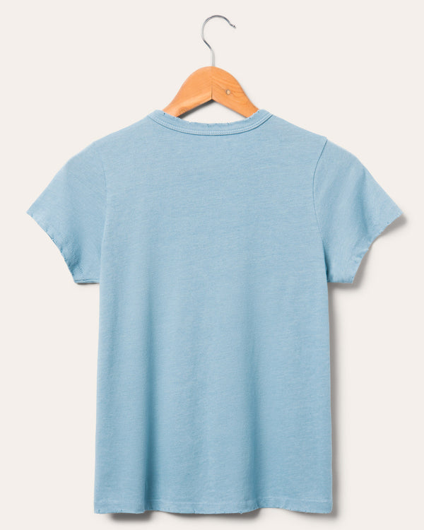 Junk Food Clothing Women's AC/DC Highway To Hell Original Tee Ashley Blue