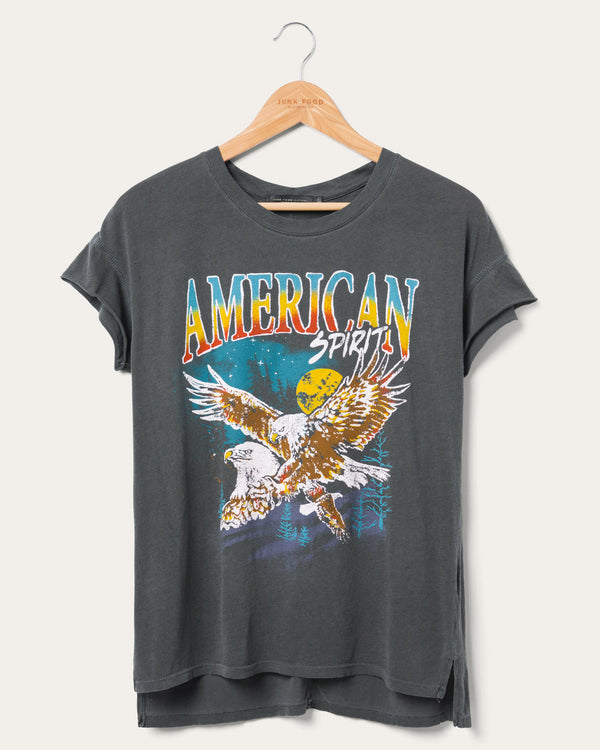 junk food clothing Women's American Spirit Easy Tee Vintage Black