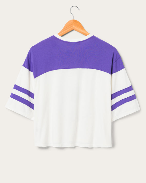 Junk Food Clothing Women's Baltimore Ravens Hail Mary Tee Sugar/Purple