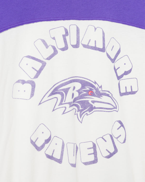 Junk Food Clothing Women's Baltimore Ravens Hail Mary Tee Sugar/Purple