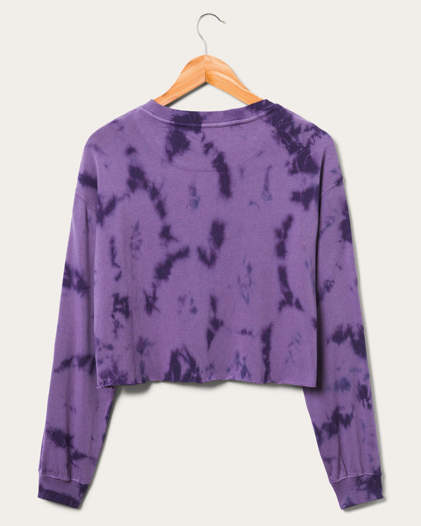 Junk Food Clothing Women's Baltimore Ravens Long Sleeve Loose Knit Crop Purple