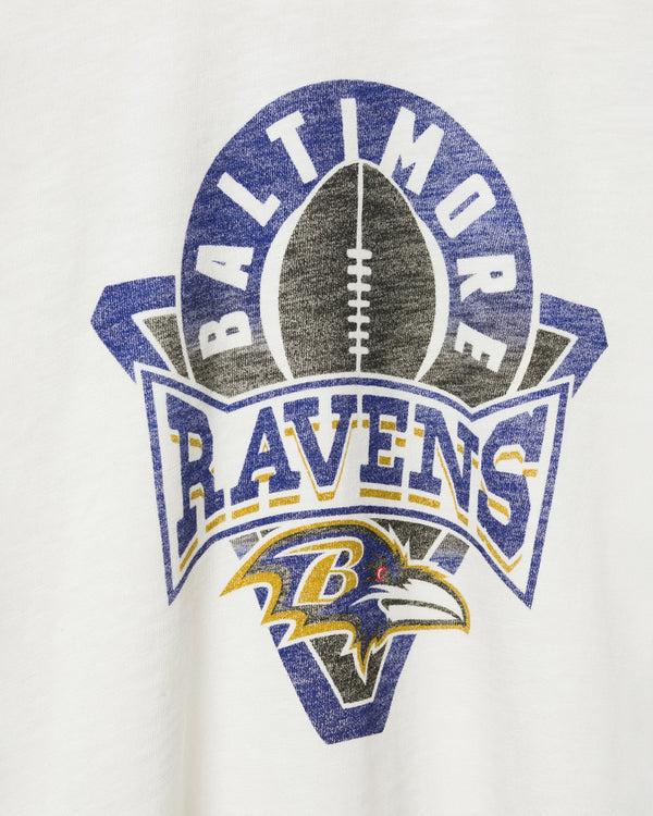 Junk Food Clothing Women's Baltimore Ravens Mock Neck Crop Tee White