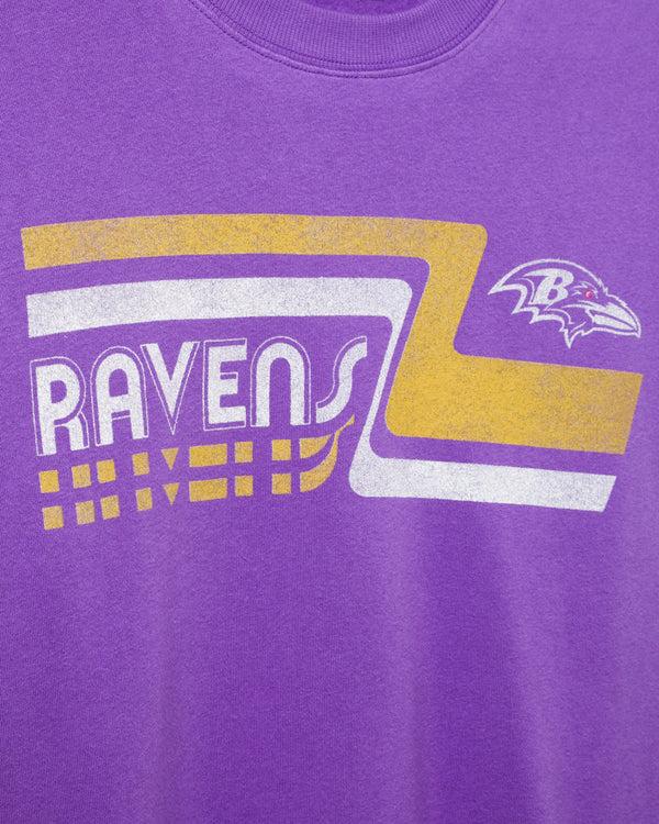 Junk Food Clothing Women's Baltimore Ravens Retro Crop Fleece Purple
