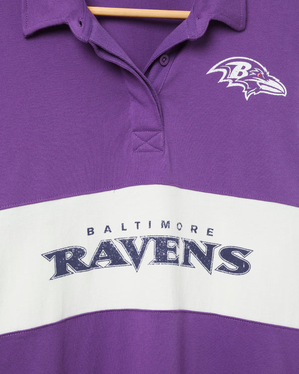 Junk Food Clothing Women's Baltimore Ravens Rugby Long Sleeve Purple