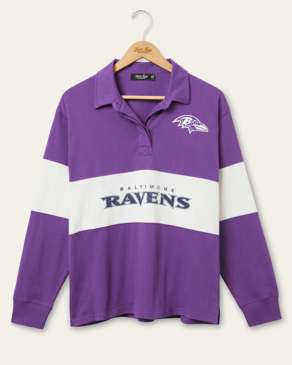 junk food clothing Women's Baltimore Ravens Rugby Long Sleeve Purple