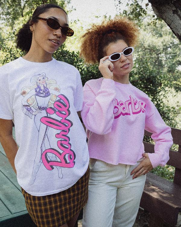 Junk Food Clothing Women's Barbie Cropped Flea Market Fleece Light Pink