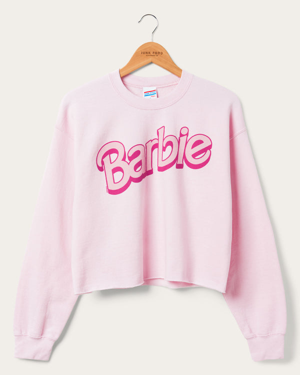 junk food clothing Women's Barbie Cropped Flea Market Fleece Light Pink