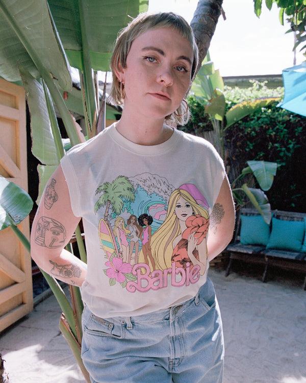 Junk Food Clothing Women's Barbie Malibu Vintage Tissue Tank Birch