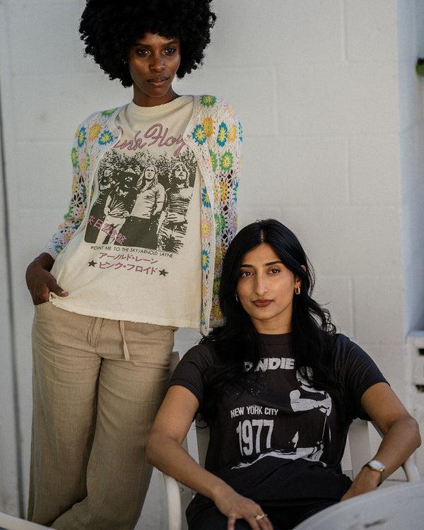 Junk Food Clothing Women's Blondie 1977 Vintage Tissue Tee Vintage Black