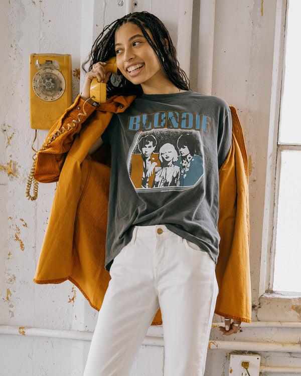 Junk Food Clothing Women's Blondie Glitter Vintage Tee VINTAGE BLACK