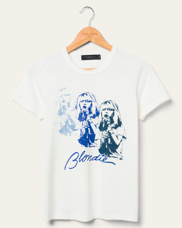 junk food clothing Women's Blondie Indigo Original Tee Vintage White