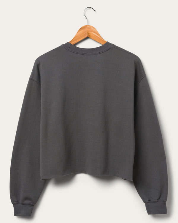 Junk Food Clothing Women's Bronco Cropped Flea Market Fleece Charcoal
