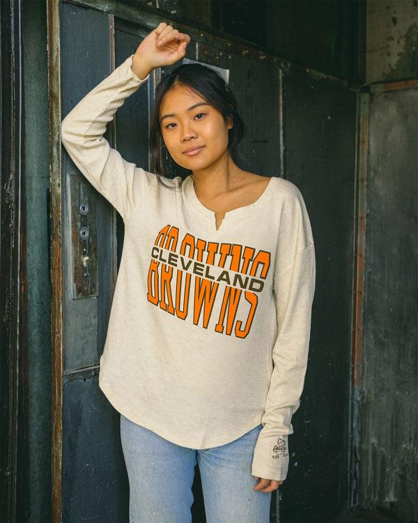 Junk Food Clothing Women's Browns Sunday Thermal OATMEAL