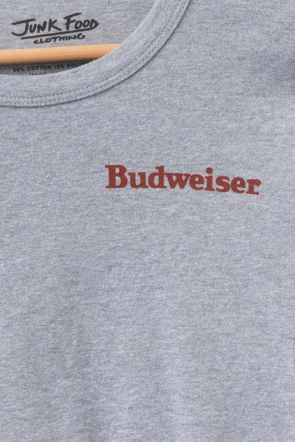 Junk Food Clothing Women's Budweiser Anheuser Busch Baby Tee Heather Grey
